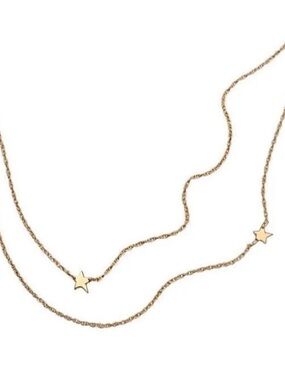 NWT Gold Star Layered Necklace